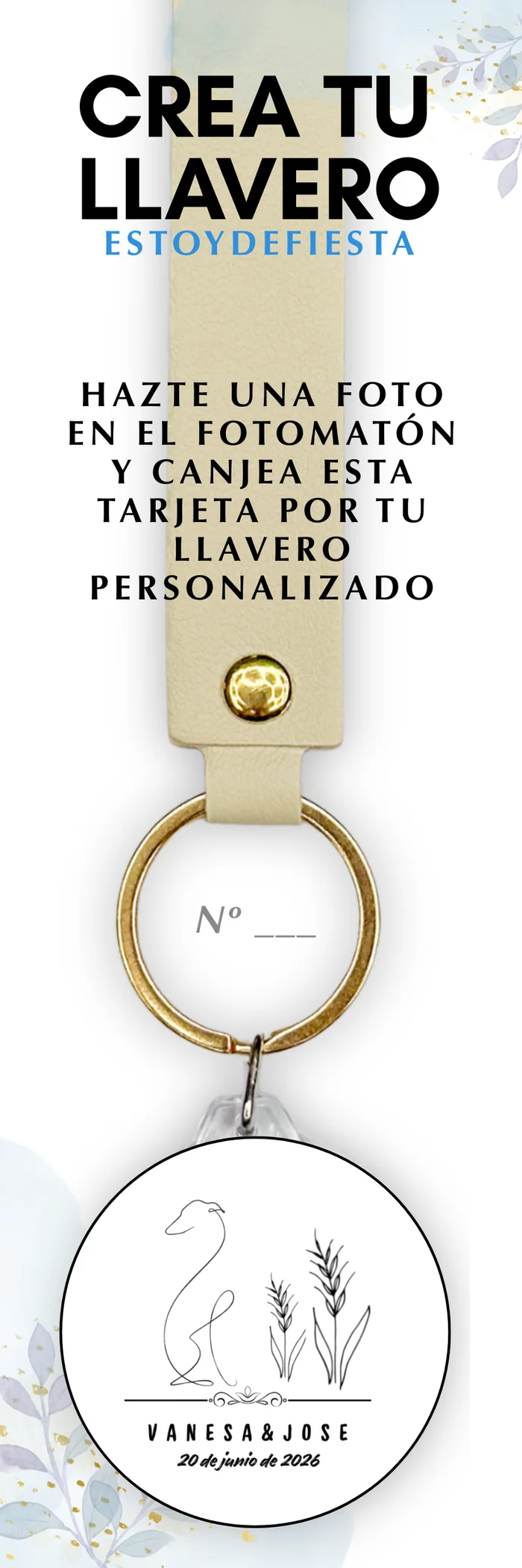 Tarjeta numerada Crea tu llavero